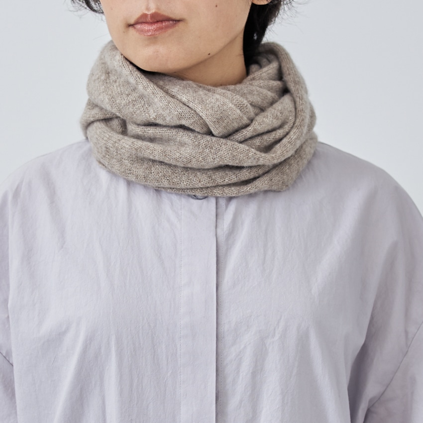 WOOL STUDIO カシミヤ100％のスヌード ベージュ: TORIYOSE | HANEDA