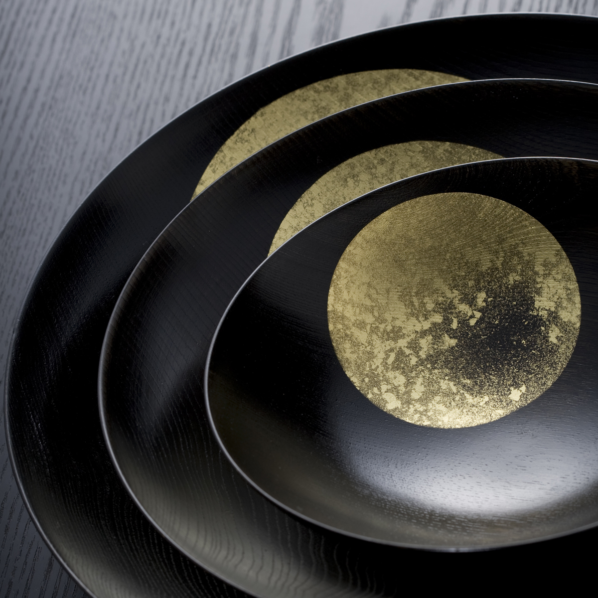 箔一 hakuichi 金箔 金沢箔 金沢 工芸品 おぼろ月プレート(漆)