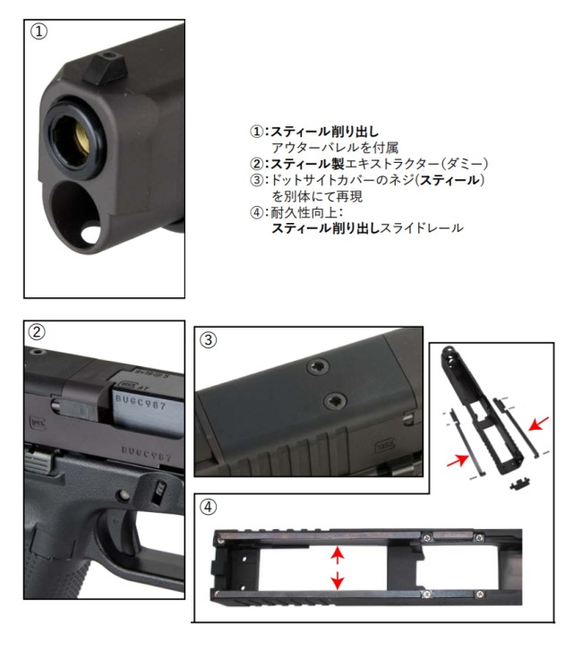 WIITECH マルイ G17 Gen5 MOS 用 GLOCK34 Gen.5 MOS カスタムスライド