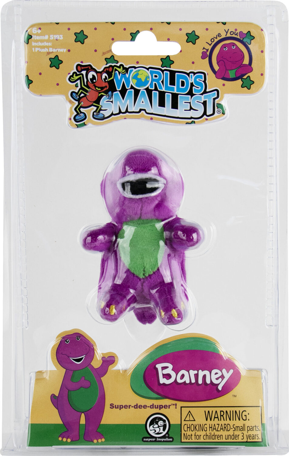 World's Smallest Barney Plush Purple Dinosaur
