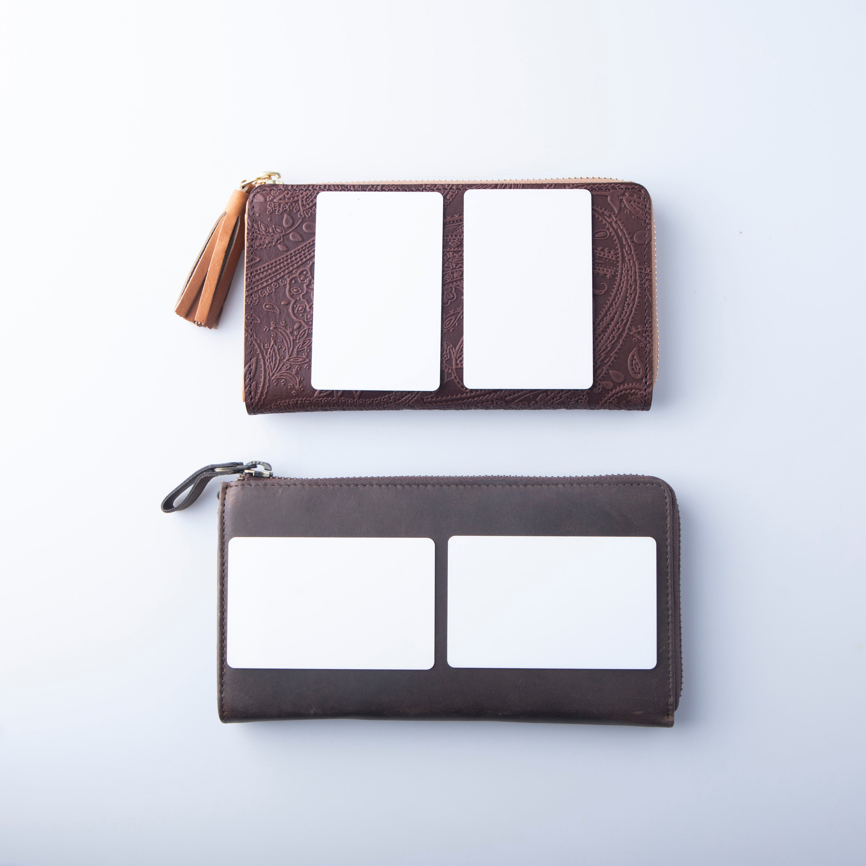 本革に自然を閉じ込めた ボタニカル柄長財布 小さい長財布 Hallelujah