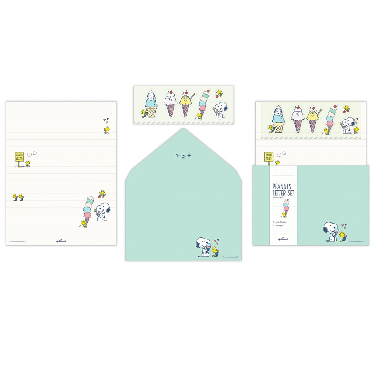 スヌーピー Let's have a HAPPY JOURNEY グリーン アイス【レター