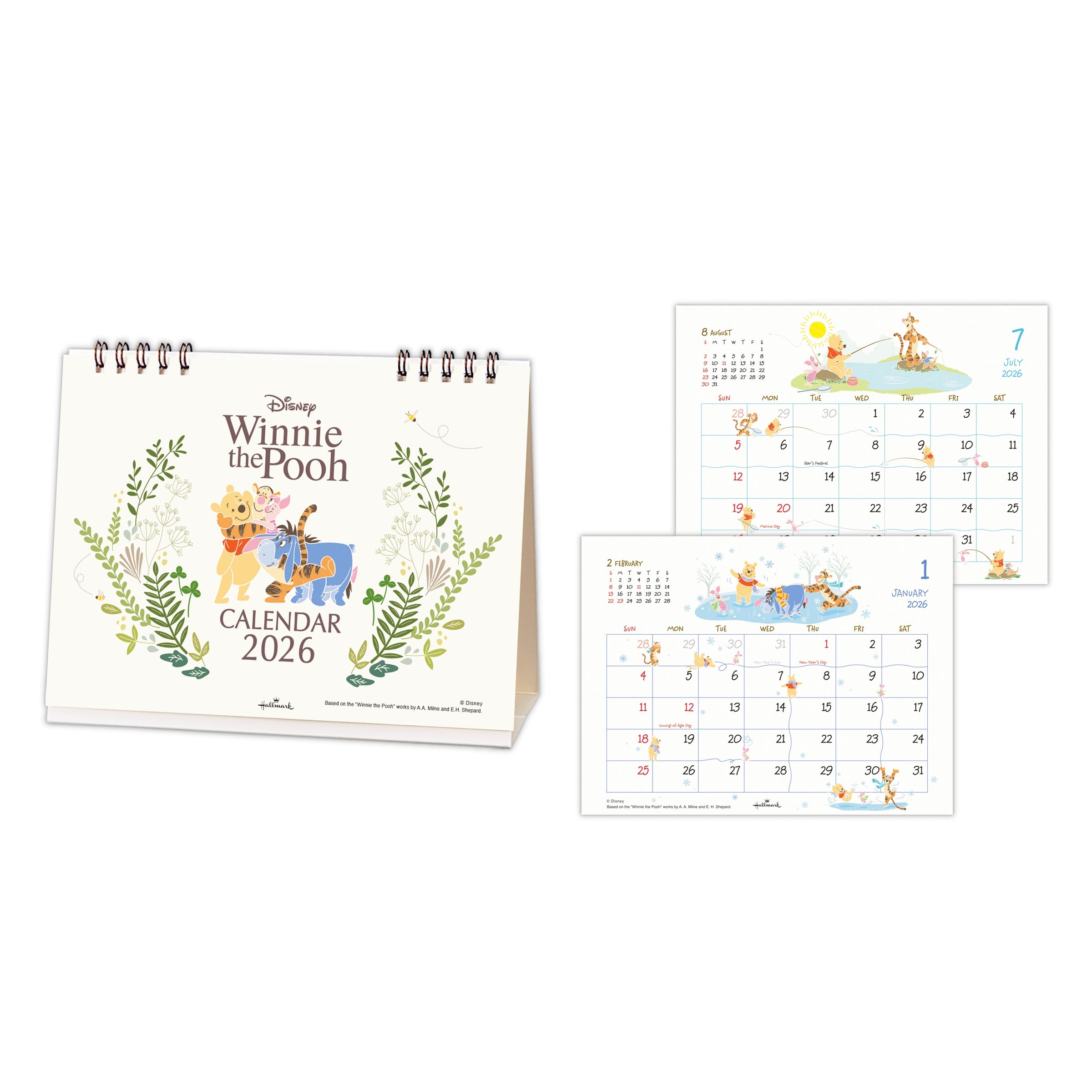 ディズニー くまのプーさん【卓上カレンダー 2026】日本ホールマークの