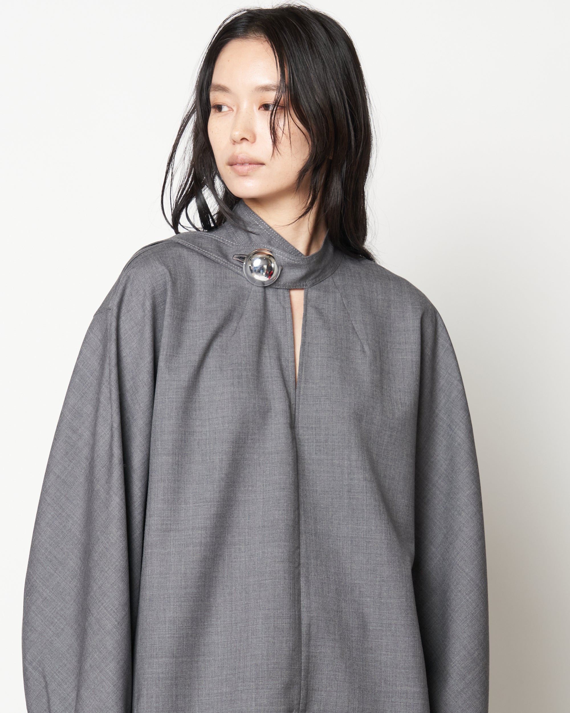 HEPBURN - WOOL BLOUSE WITH BUTTON – HARUNOBUMURATA