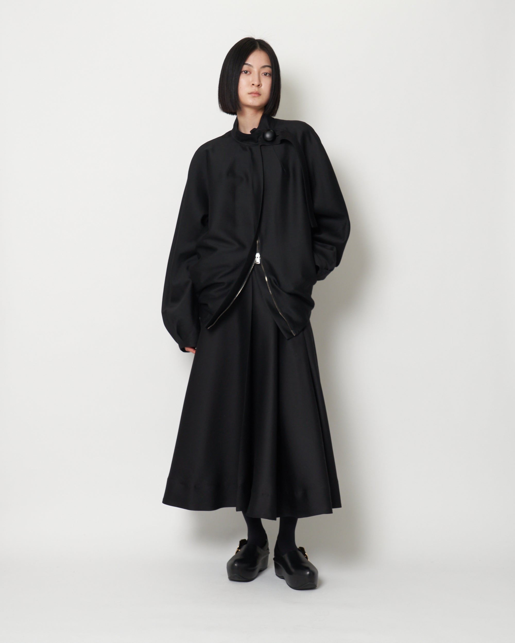 IVANA- ROUND SHAPED ZIP UP WOOL BLOUSON SOLD OUT – HARUNOBUMURATA