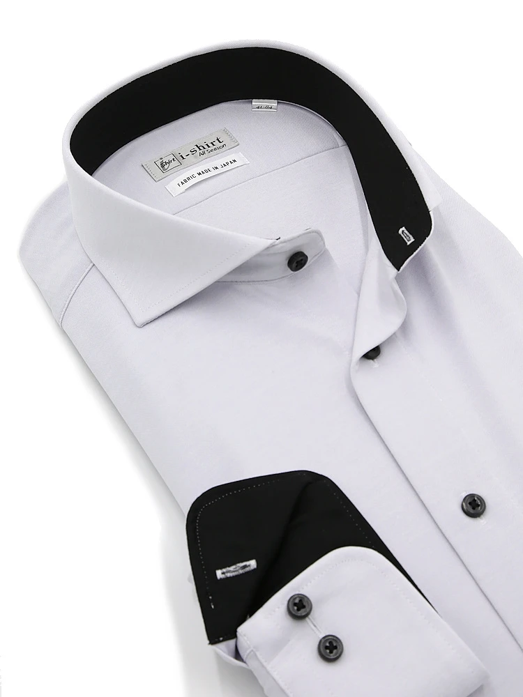 L．グレー 【完全ノーアイロン】長袖 アイシャツ カッタウェイ