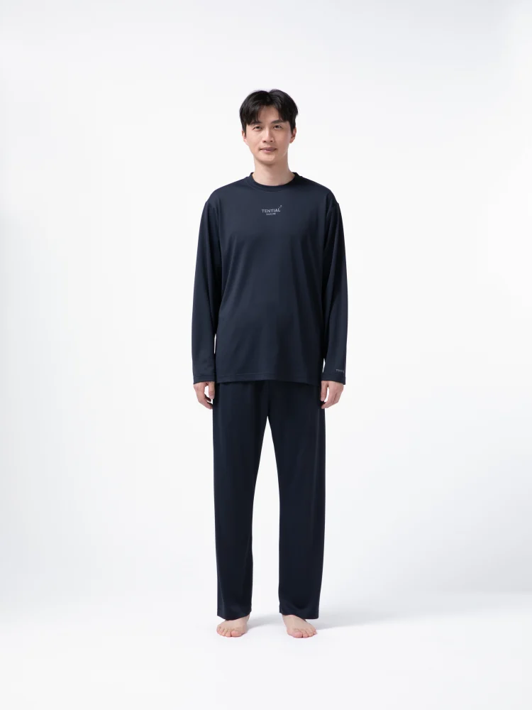 ブラック 一般医療機器 TENTIAL BAKUNE Dry Men's長袖Tシャツ