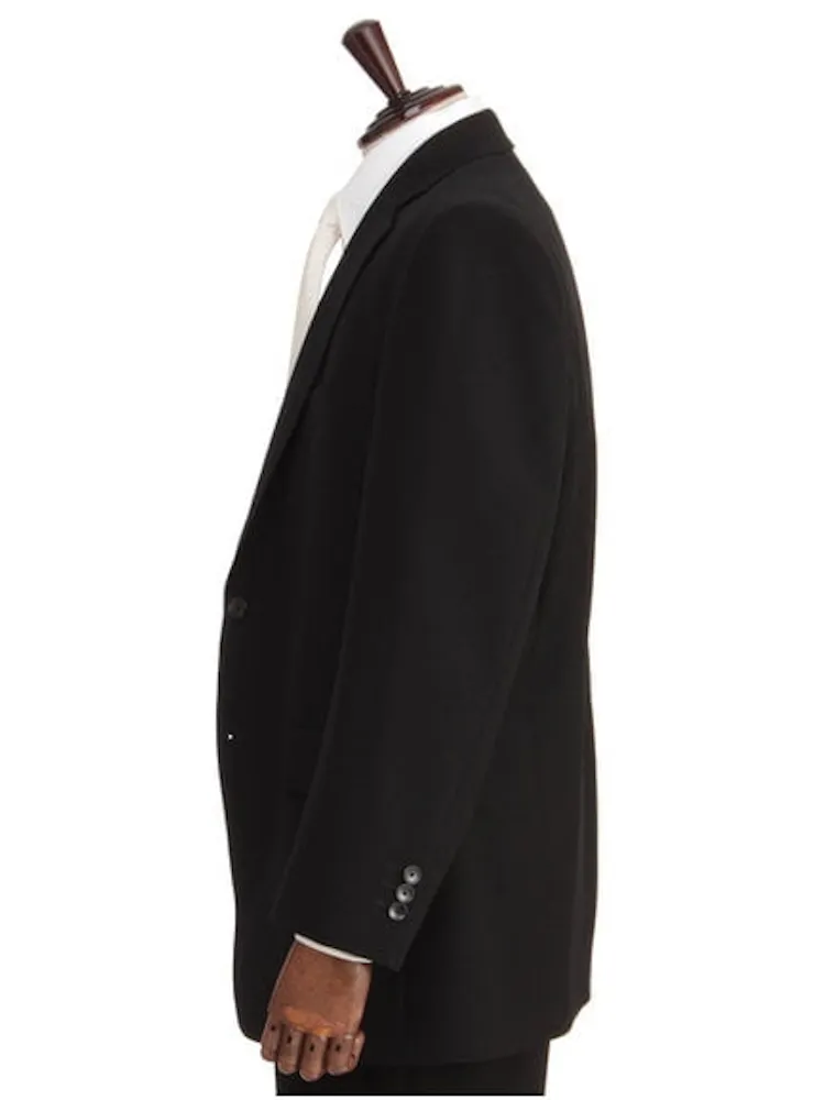 礼服]【ウエストアジャスター仕様】フォーマル 2つボタン ウール混 黒