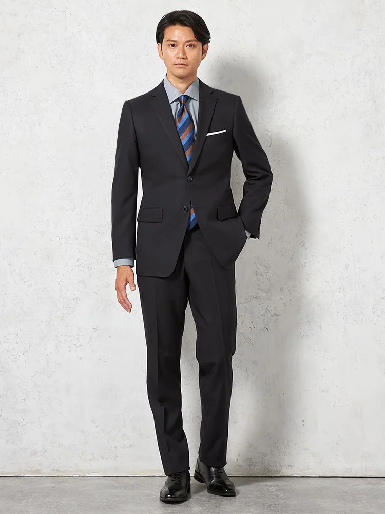 スーツ 2つボタン【WEB限定】4WAYストレッチ シャドウストライプ