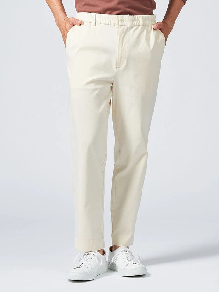 オフホワイト 【冷感】カジュアルパンツ ワイド ハイパーストレッチ