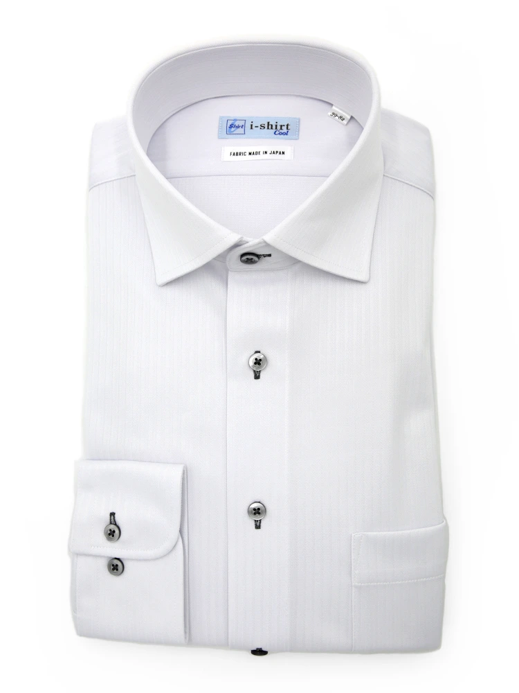 ラベンダー 【完全ノーアイロン】長袖アイシャツ セミワイド【バイオ