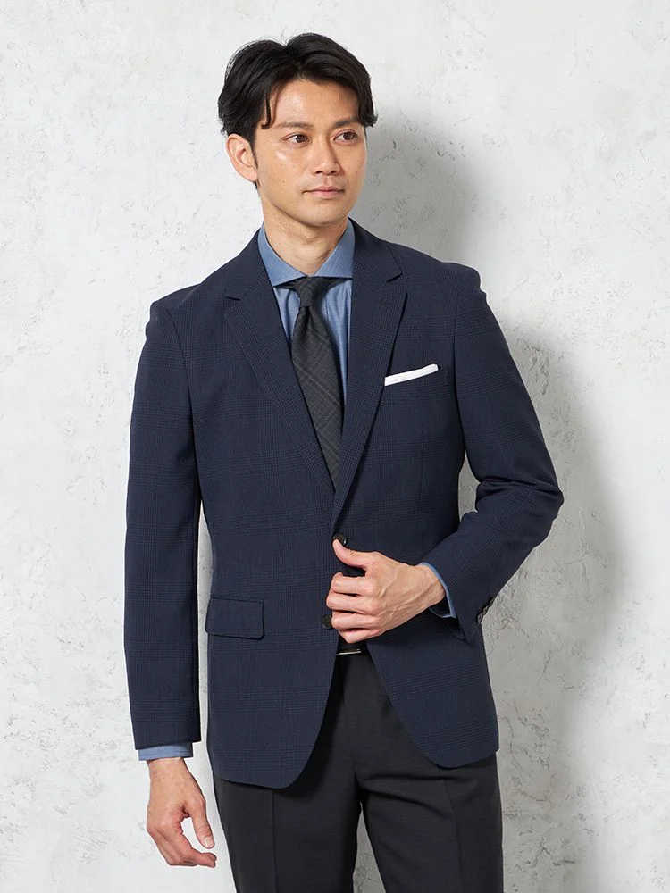 ウール100％】ジャケット 2つボタン ブレザー【REDA社製生地】ブラック