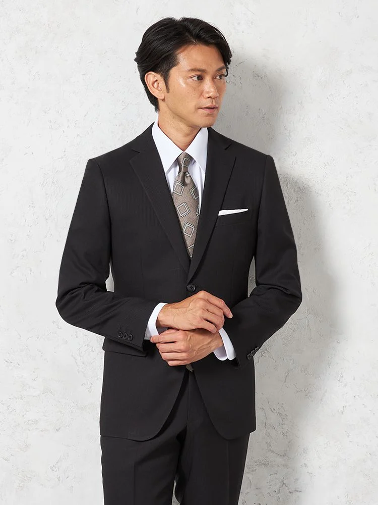 スーツ 2つボタン【WEB限定】4WAYストレッチ シャドウストライプ