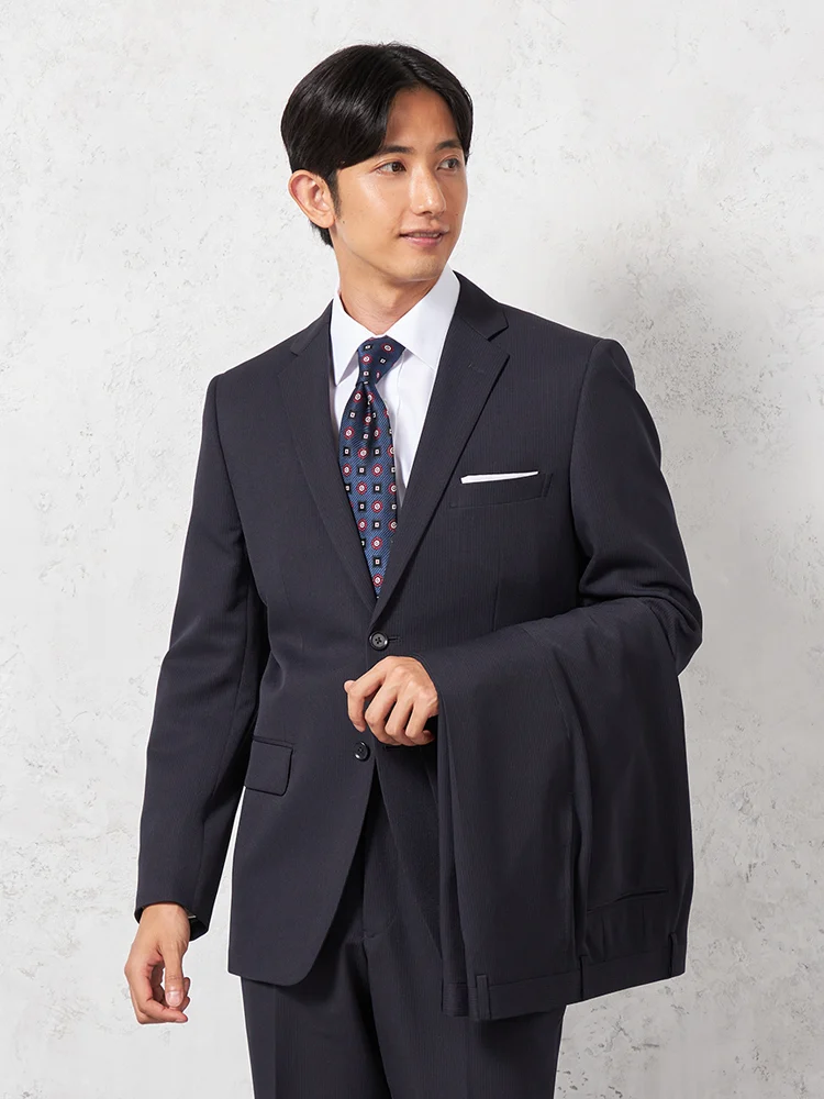 上下ウォッシャブル】スーツ 2つボタン ツーパンツ ノータック