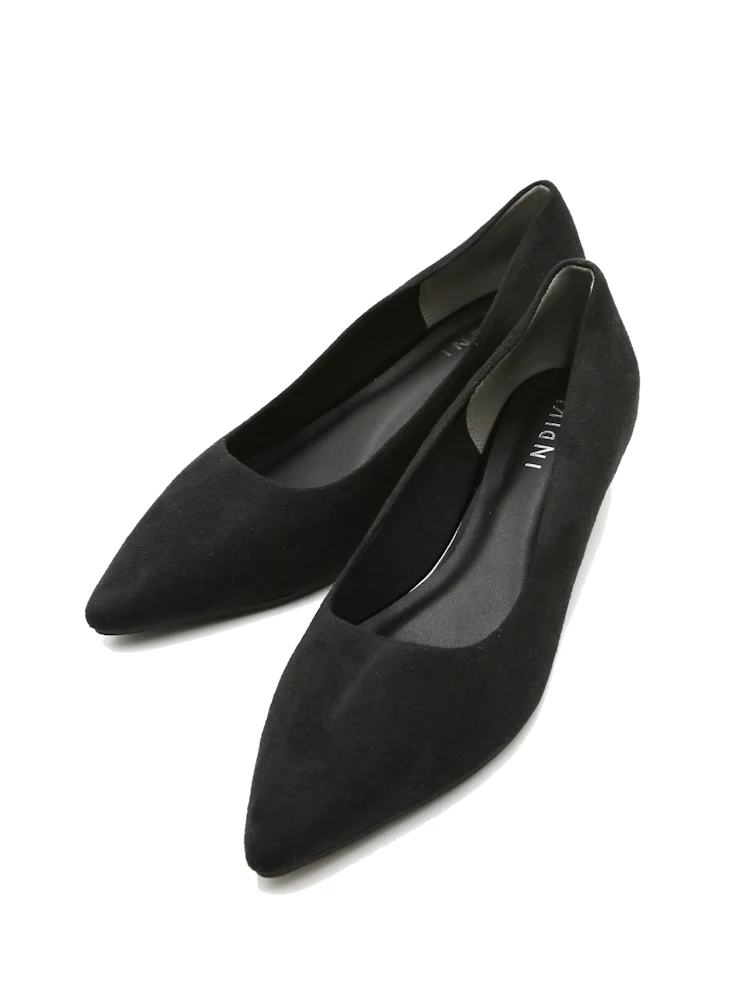 ブラック 【INDIVI】スウェード調パンプス ブラック／グレー 無地 通年