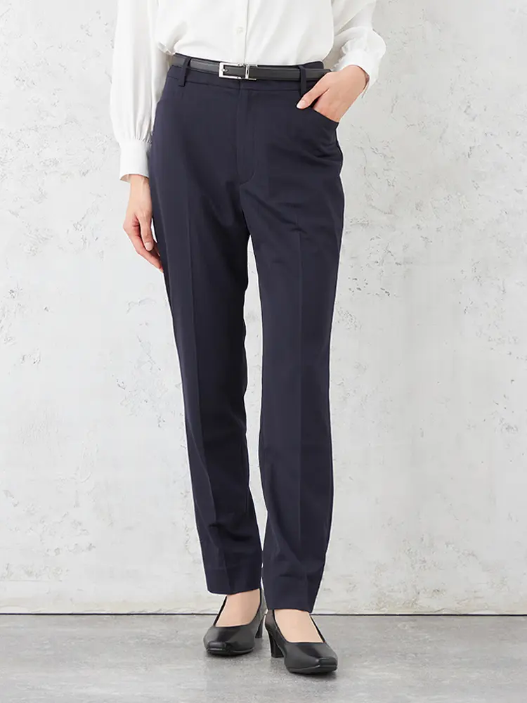 INDIVI ネイビー ストライプ パンツスーツ上36 下38 レディース 美品