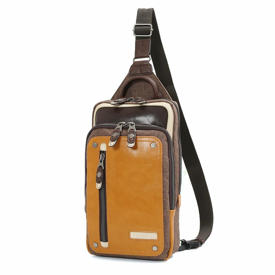 公式】 MOUSTACHE ボディバッグ シュリンク合皮×杢調ポリエステル JEX