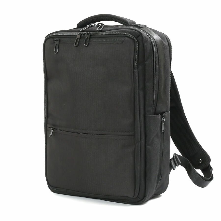 公式】 moustache on time 3層ビジネスリュック ヘリンボーンポリ×杢調