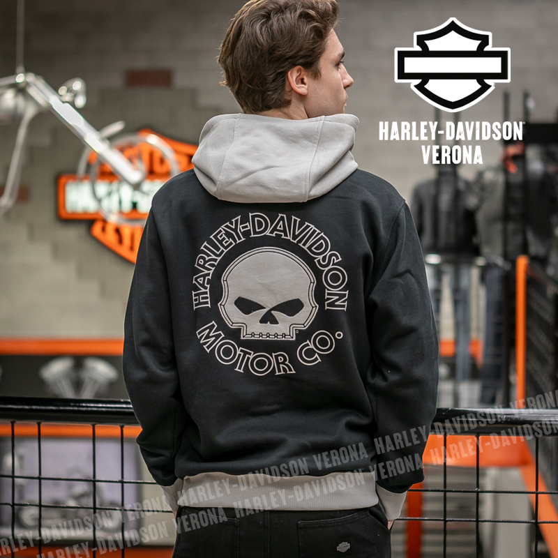 Harley-Davidson® Willie G Skull Colorblock Zip Up Hoodie | 96360-25VM