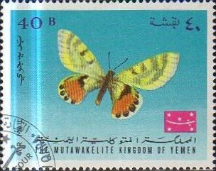 イエメン王国の蝶蛾切手