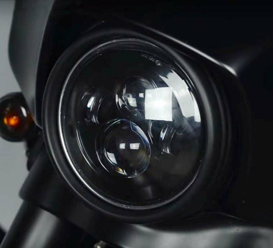 HOGWORKZ 7インチ・LEDヘッドライト ブラック ツアラー、FLソフテイル