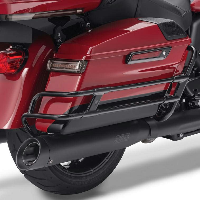 ハーレー、ツインレール・サドルバッグガードレール ブラック