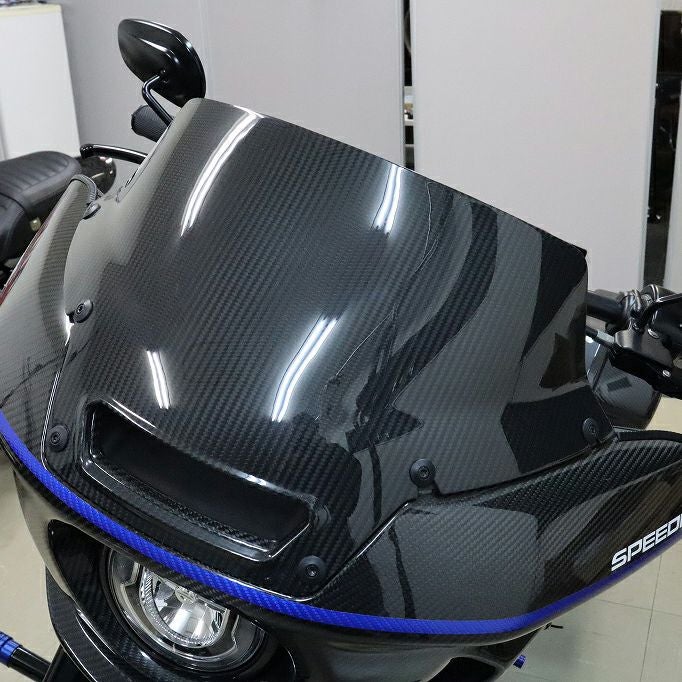 SALE】クロックワークス KOLOR FLARE ウインドシールド 8インチ ブルー