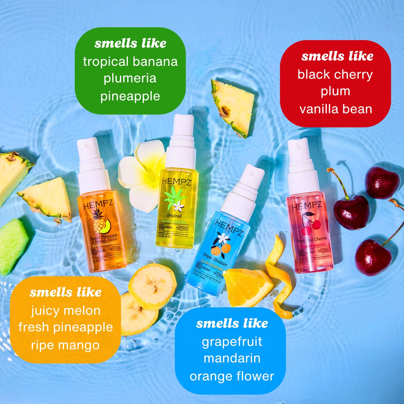 Hempz Sweet Hydration Mini Moisturizing Body Fragrance Spray Kit