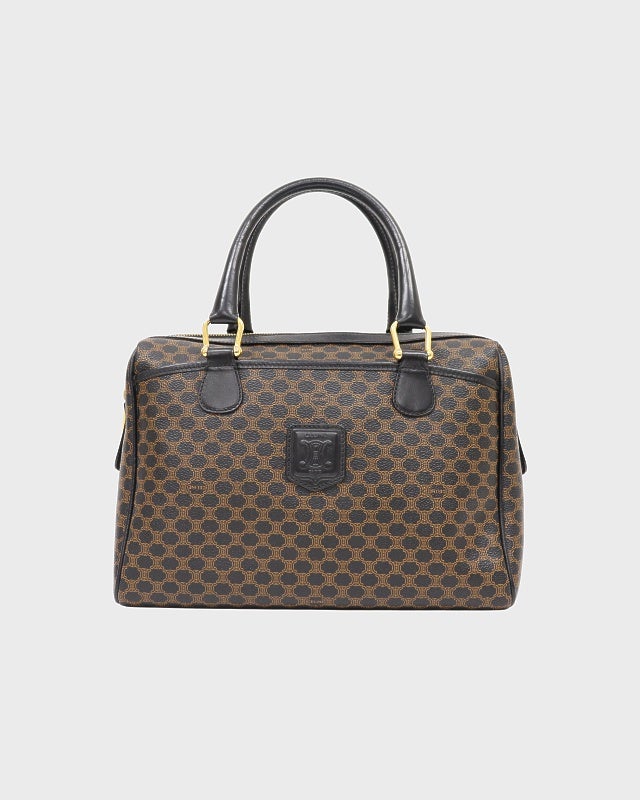 CELINE マカダム柄ブラゾン刻印ボストンバッグ | Hedy