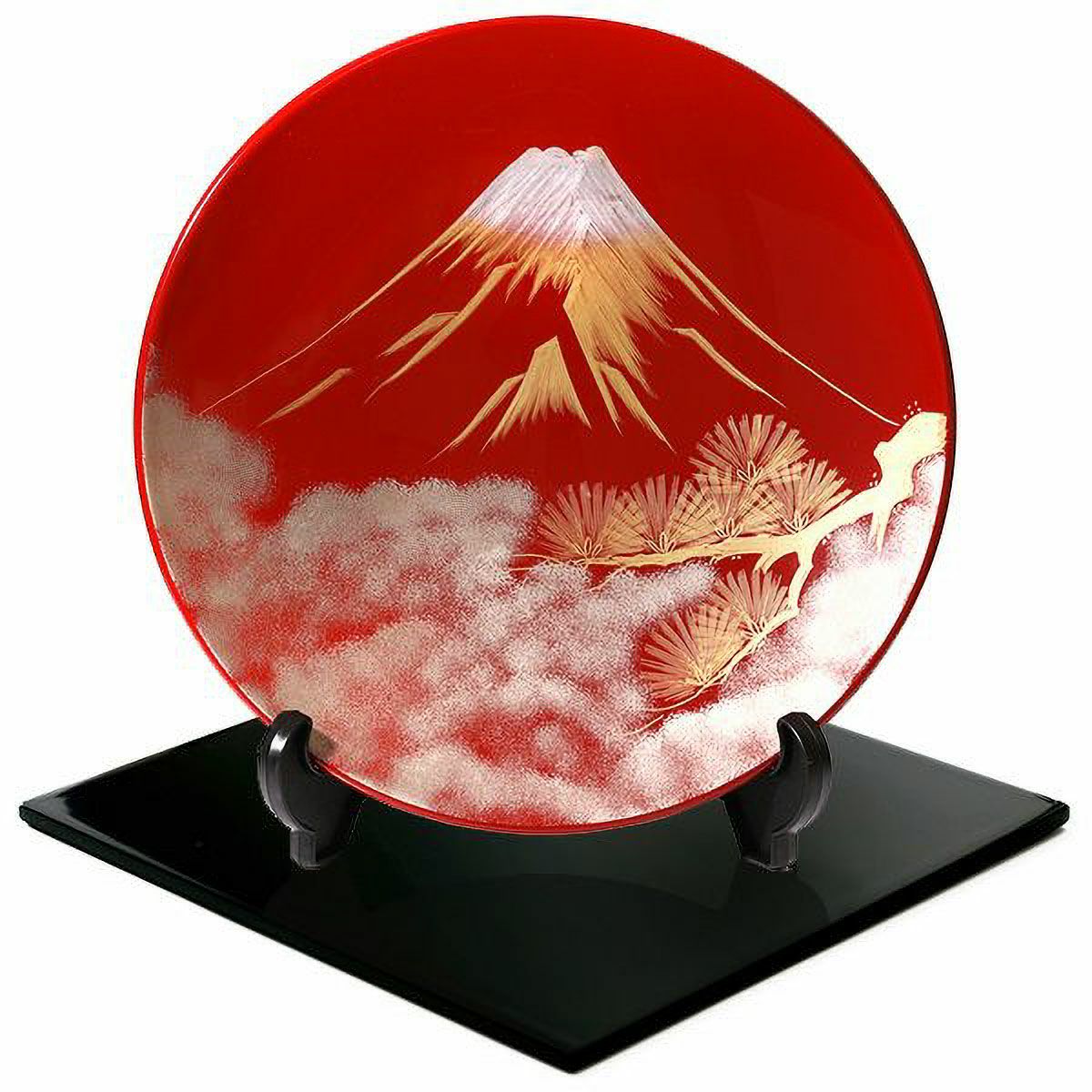 海外ギフト、還暦祝いにも】飾皿 富士に松 | 宮内庁御用達 漆器 山田