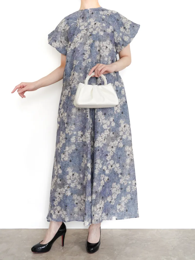 Ameri VINTAGE（アメリ ヴィンテージ）BLUR FLOWER DRESS（ブルー/S