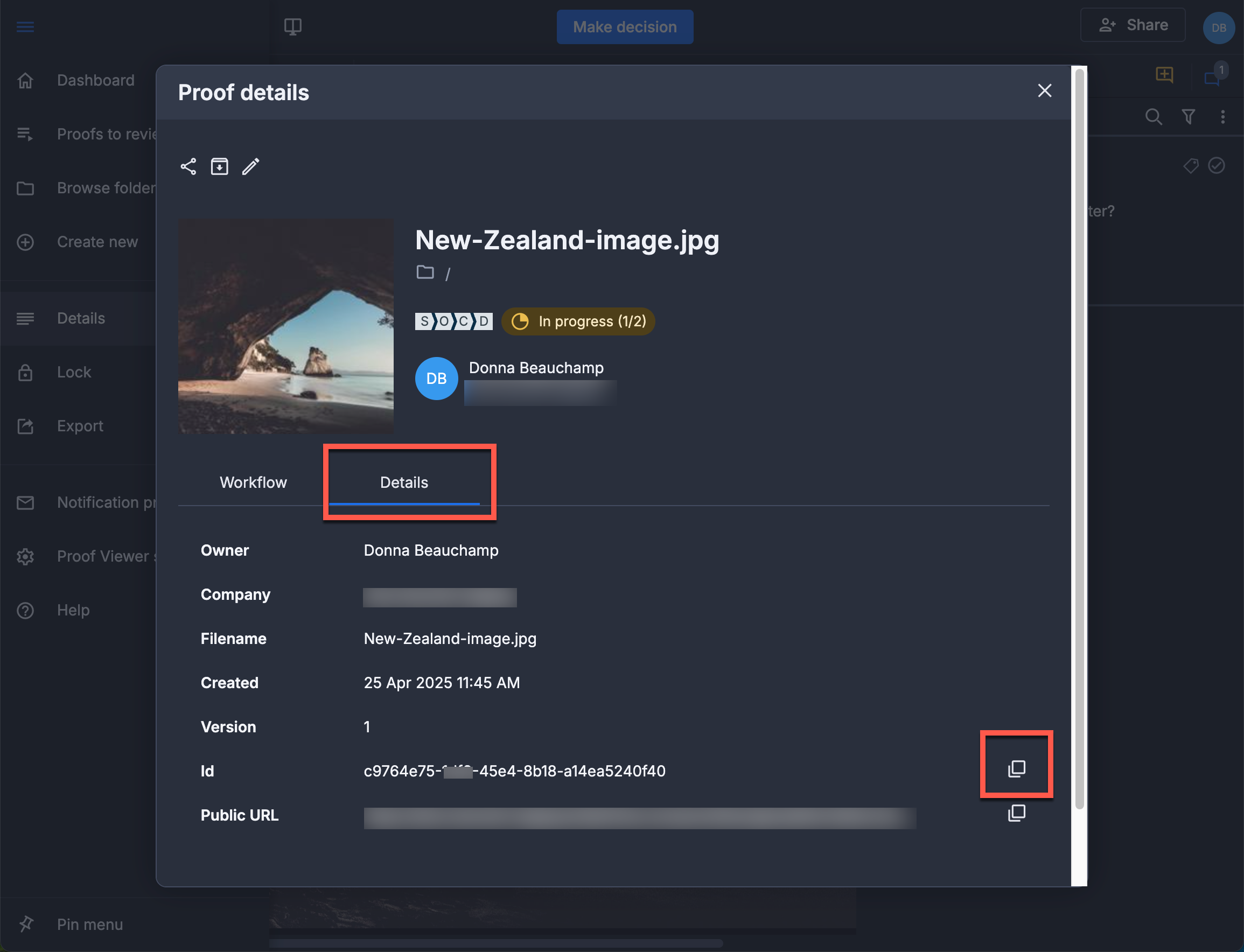 Where do I get the proof or flow ID? – Ziflow