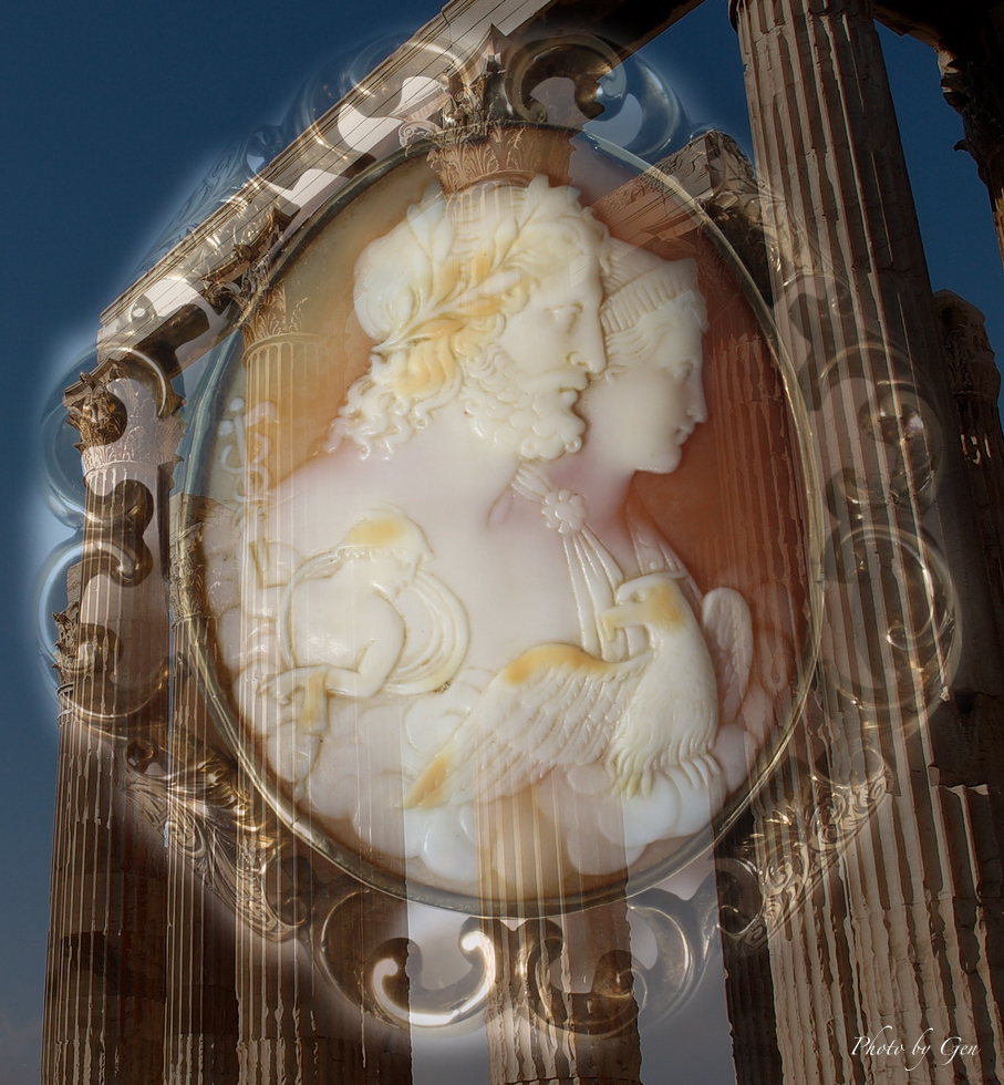 ゼウス＆ヘラ』のシェルカメオ・ブローチ | アティークジュエリー