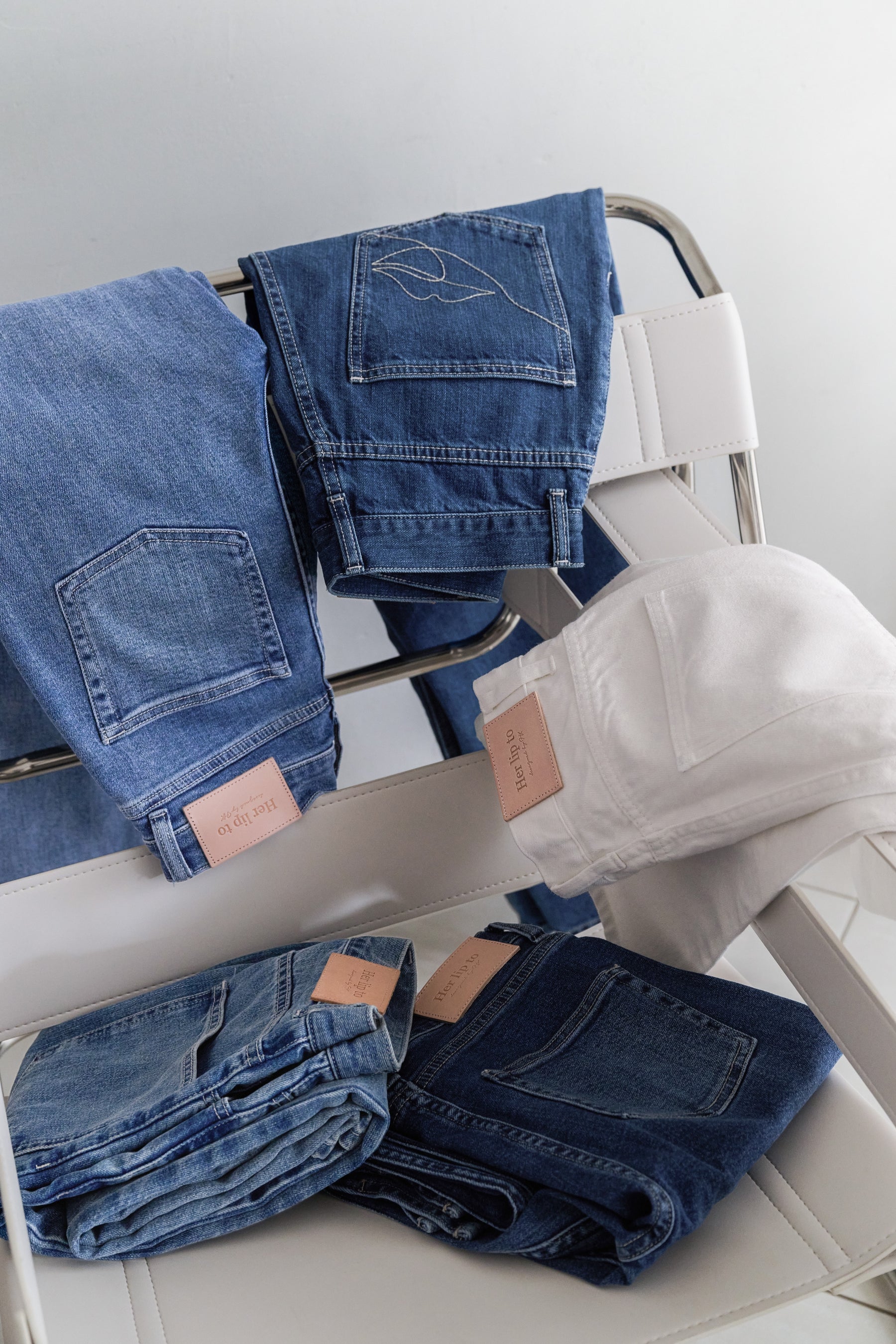 light blue / blue】New York High-Waisted Jeans