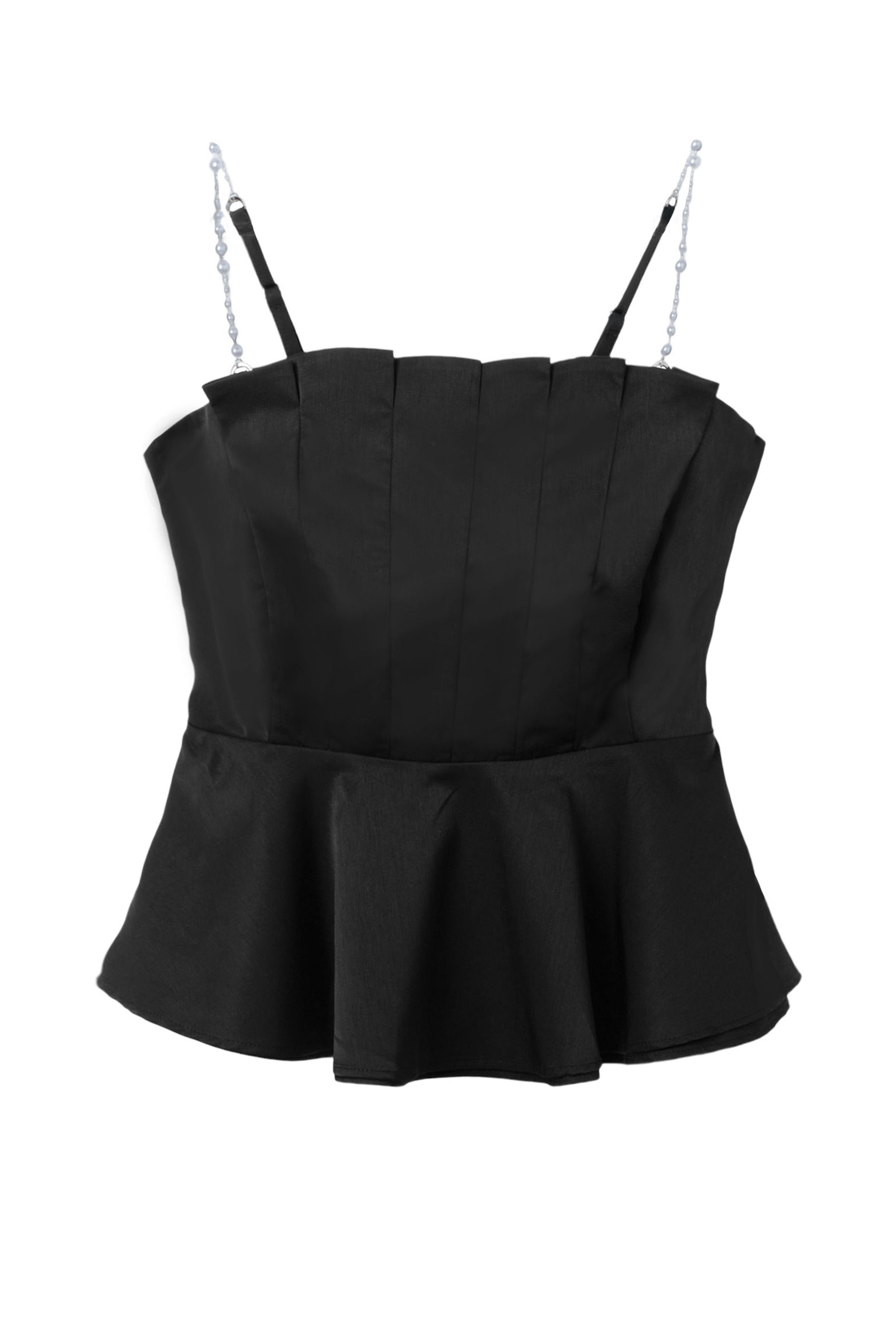 Pearl-Strap Frill Top