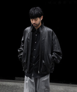 ssstein / シュタイン】SHEEP LEATHER STAND COLLAR JACKET - BLACK