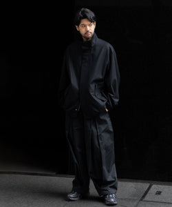 stein / シュタイン】MELTON STAND COLLAR ZIP SHORT JACKET - BLACK