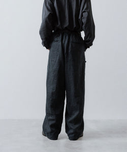 ssstein / シュタイン】HEAVY LINEN HERRINGBONE WIDE EASY TROUSERS