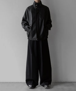 stein / シュタイン】STAND COLLAR ZIP BLOUSON - BLACK(COATING