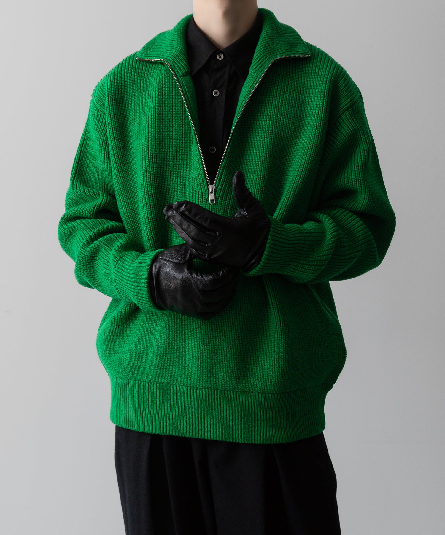 ssstein / シュタイン】OVERSIZED DRIVERS KNIT HALF ZIP PULLOVER