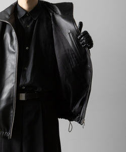 ssstein / シュタイン】LEATHER HOODED SHORT JACKET - BLACK | 公式