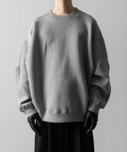 ssstein / シュタイン】COTTON DOUBLE KNIT TUCKED CREW NECK LS - TOP
