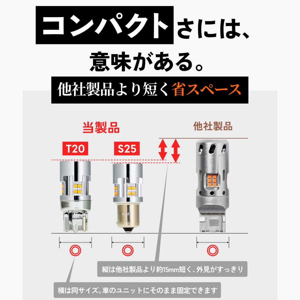 HID屋 T20 ピンチ部違い LED ウインカー バルブ ハイフラ防止 抵抗