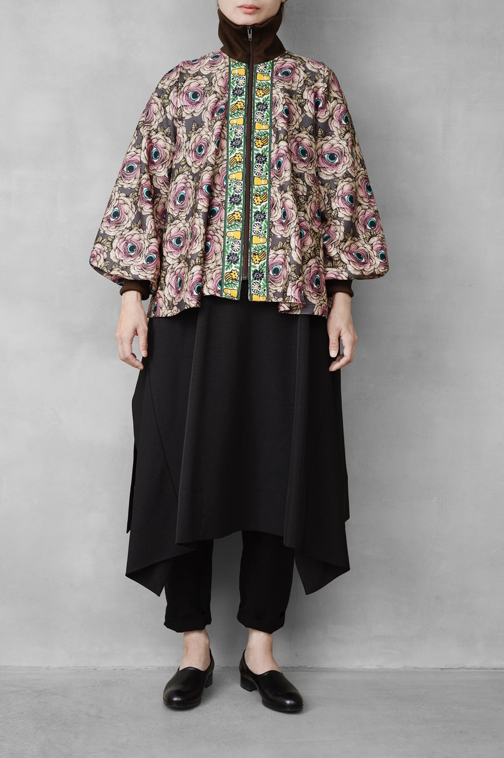 眼花ジャージ フレアTOPS GRAY – ボリス雑貨店