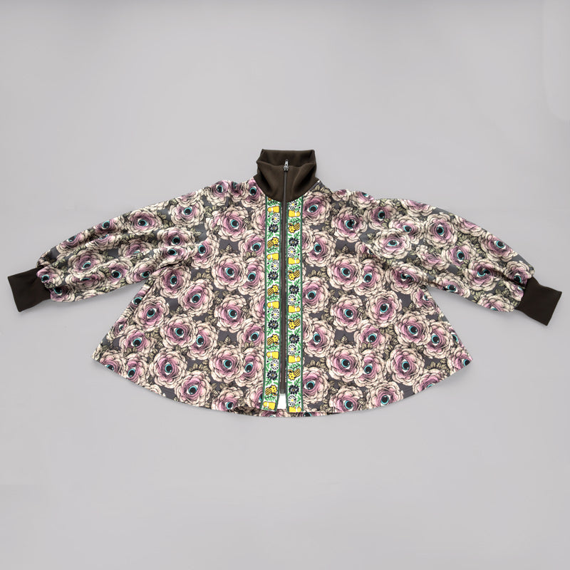 眼花ジャージ フレアTOPS GRAY – ボリス雑貨店