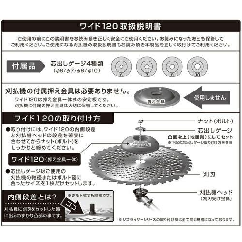 北村製作所 ジズライザー ワイド120 刈払機用 安定板 ZAT-H30A120 | 買