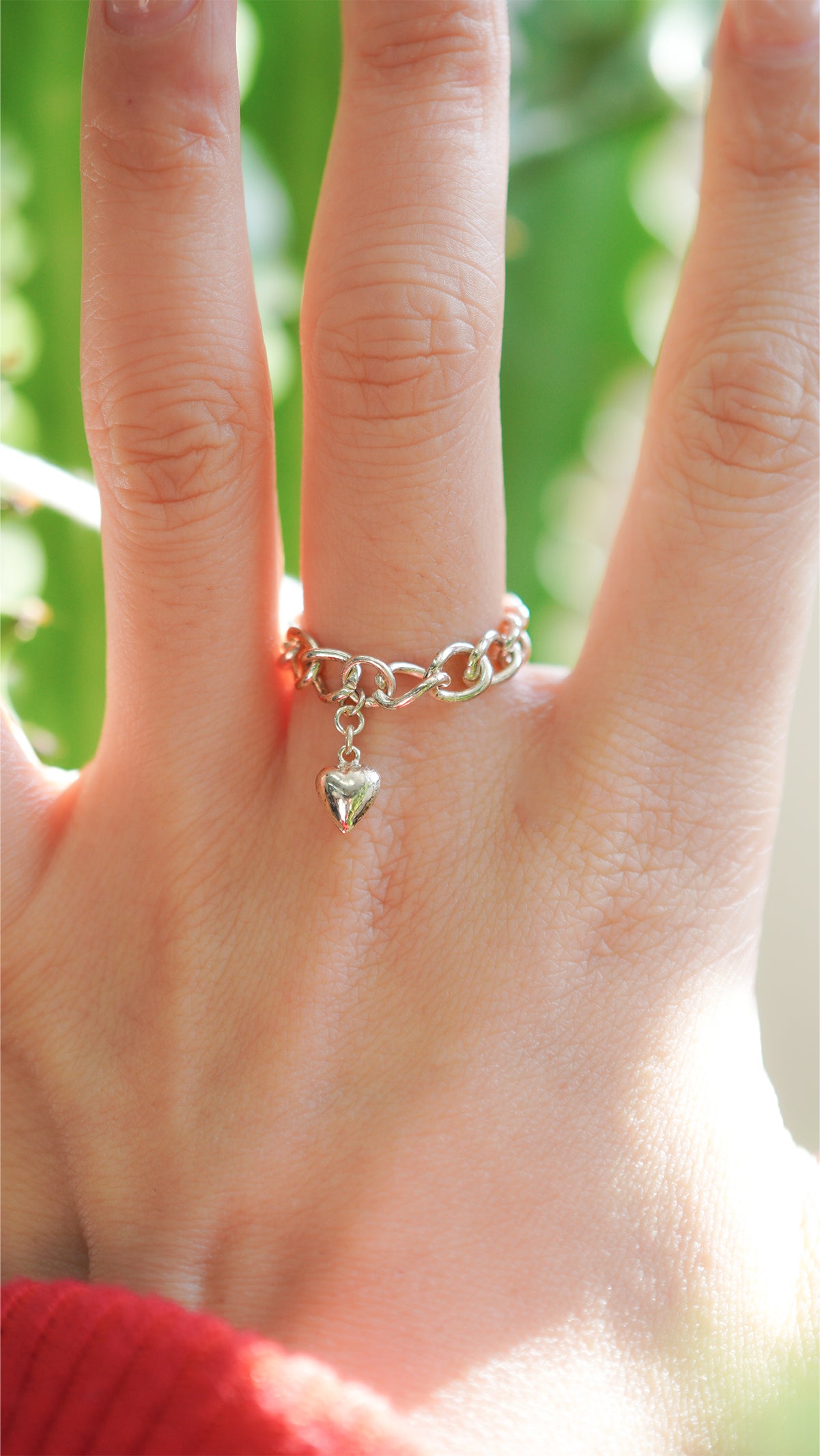 オンライン限定〕シルバーハートチェーンリング wr-3-25 通販