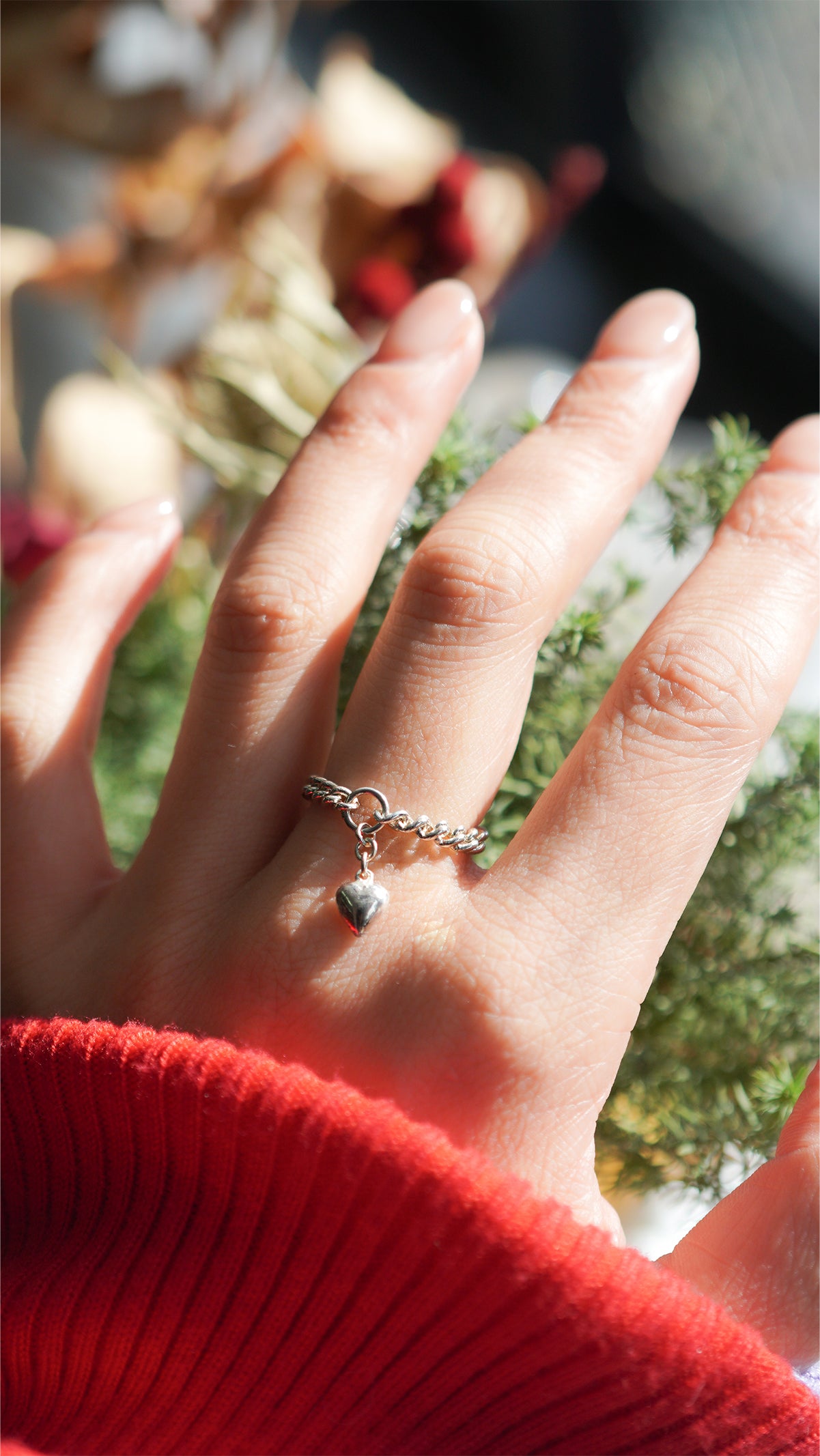 オンライン限定〕シルバーハートチェーンリング wr-5-25通販