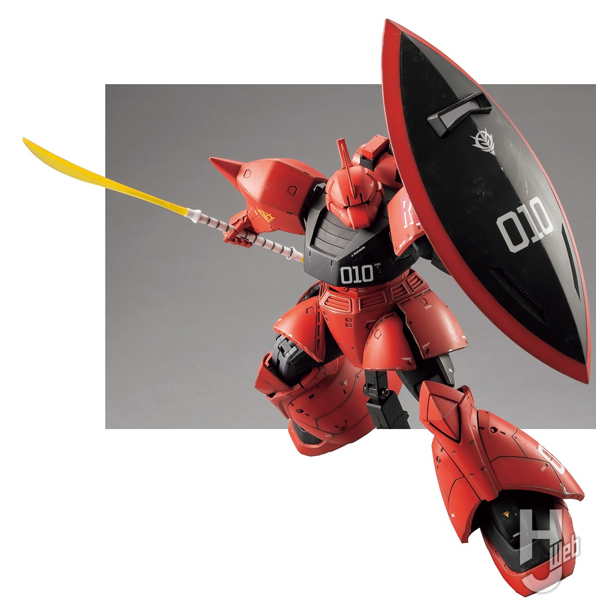 待望のMGジョニー・ライデン専用ゲルググを1/144の箱絵テイストに