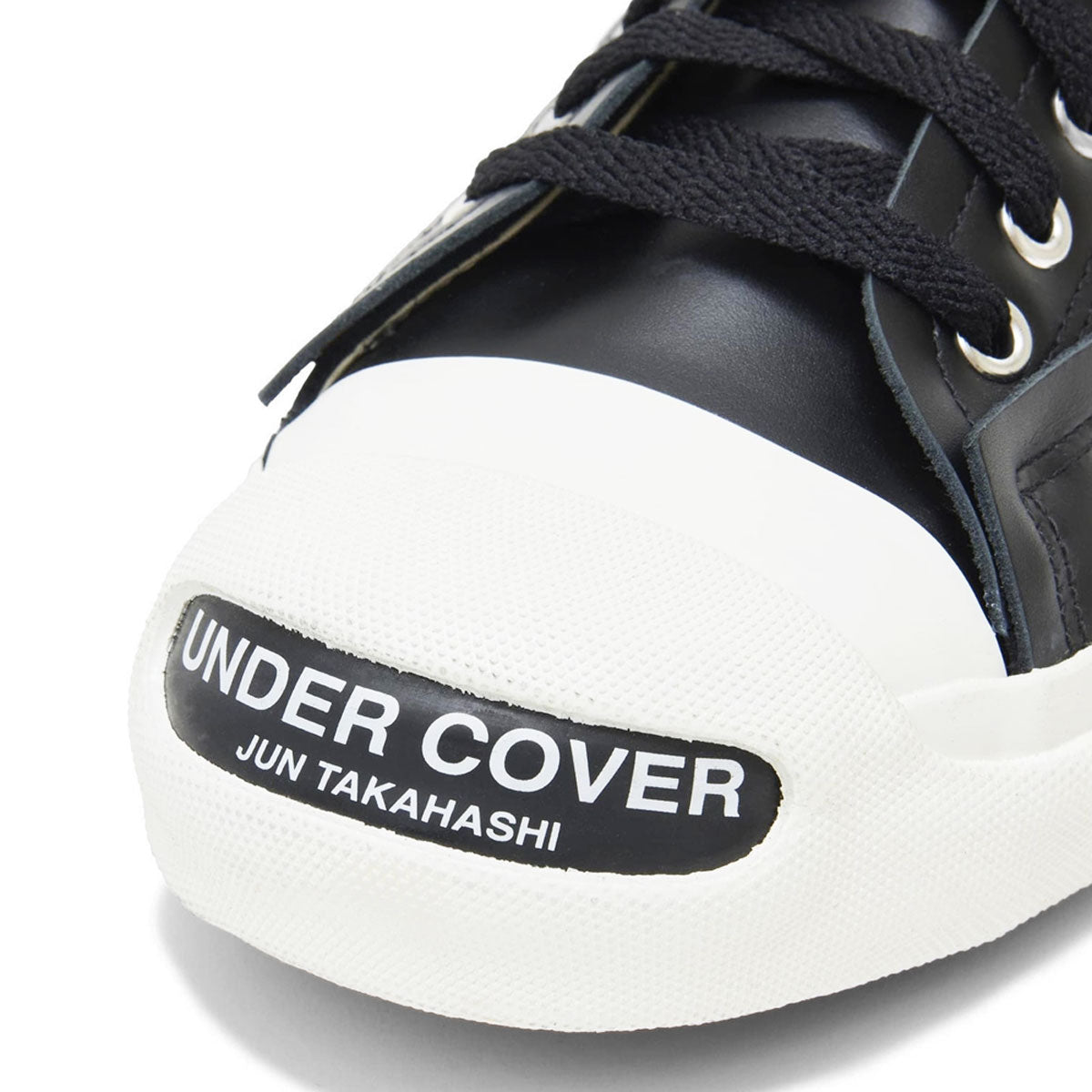 UNDERCOVER TOE LOGO LEATHER SNEAKERS BLACK アンダーカバー トー